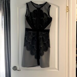 Cocktail dress gray and black lace  great condition
